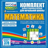 Динамические раздаточные пособия. Математика (карточки). Касса цифр, букв, знаков и фигур с набором интерактивных таблиц. - fgospostavki.ru - Воронеж