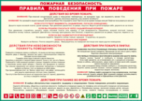 Таблица "Пожарная безопасность. Правила поведения при пожаре" (100х140 сантиметров, винил) - fgospostavki.ru - Воронеж