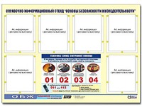 Стенд информационный "Основы безопасности жизнедеятельности" (80*110, 6 карманов) - fgospostavki.ru - Воронеж