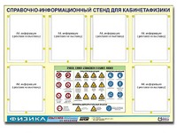 Стенд информационный "Правила техники безопасности в кабинете физики" (80х110, 6 карманов) - fgospostavki.ru - Воронеж