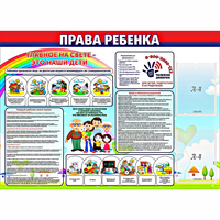 Стенд "Права ребенка" с 2 карманами - fgospostavki.ru - Воронеж