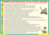 Таблица "Правила безопасности на уроке физики" (100х140 сантиметров, винил) - fgospostavki.ru - Воронеж