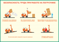 Таблица "Безопасность труда при работе на погрузчике" (100х140 сантиметров, винил) - fgospostavki.ru - Воронеж