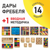 Игровой набор Дары Фребеля 14 модулей с методическим пособием (1 книга) - fgospostavki.ru - Воронеж