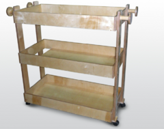 Тележка для спортинвентаря и игрушек (3 полки) 115х50х90см (фанера лак) - fgospostavki.ru - Воронеж