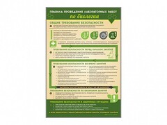 Стенд "Правила выполнения лабораторных работ по биологии" Вариант 1 - fgospostavki.ru - Воронеж