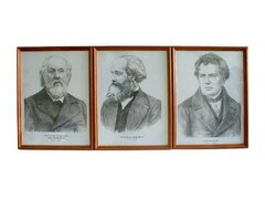 Портреты выдающихся физиков (деревянная рамка, под стеклом) - fgospostavki.ru - Воронеж