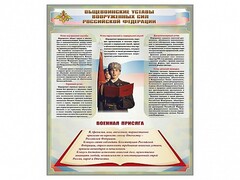 Стенд "Уставы. Закон военной службы. Военная присяга" - fgospostavki.ru - Воронеж