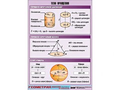 Таблица демонстрационная "Тела вращения" (винил 100*140) - fgospostavki.ru - Воронеж