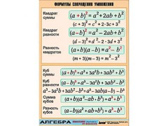 Таблица демонстрационная "Формулы сокращения умножения" (винил 70*100) - fgospostavki.ru - Воронеж