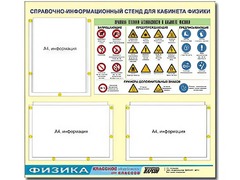 Стенд информационный "Правила техники безопасности в кабинете физики" (75*70, 3 кармана) - fgospostavki.ru - Воронеж