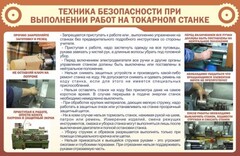 Стенд "Техника безопасности при выполнении работ на токарном станке" - fgospostavki.ru - Воронеж