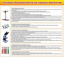 Стенд "Техника безопасности на уроках биологии" Вариант 2 - fgospostavki.ru - Воронеж