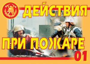 Комплект плакатов "Действия при пожаре" - fgospostavki.ru - Воронеж