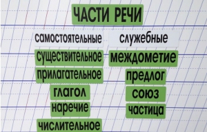 Набор магнитных карточек "Части речи" (фон зелёный) - fgospostavki.ru - Воронеж