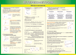 Таблица "Векторы в пространстве (Стереометрия)" (100х140 сантиметров, винил) - fgospostavki.ru - Воронеж