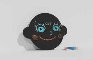 Фигурная грифельная меловая доска на тему эмоций - fgospostavki.ru - Воронеж