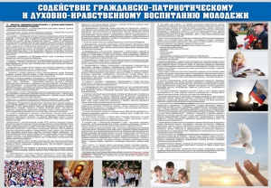 Стенд "Содействие гражданско-патриотическому и духовно-нравственному воспитанию молодежи" - fgospostavki.ru - Воронеж