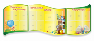 Стенд "Начальная школа" резной из 3-х частей - fgospostavki.ru - Воронеж