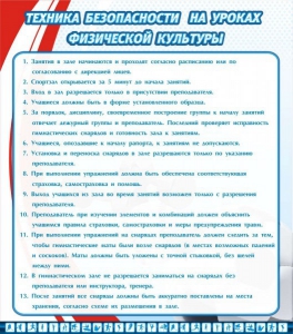 Стенд "Техника безопасности на уроках физкультуры" - fgospostavki.ru - Воронеж