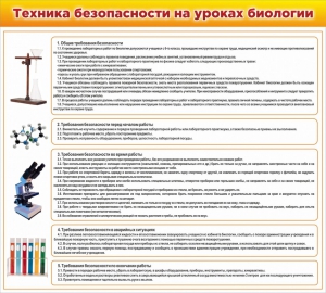 Стенд "Техника безопасности на уроках биологии" Вариант 2 - fgospostavki.ru - Воронеж
