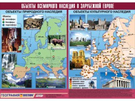 Таблица демонстрационная "Объекты всемирного наследия в Зарубежной Европе" (винил 100*140) - fgospostavki.ru - Воронеж