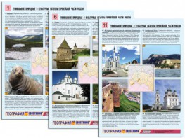 Комплект таблиц по географии "Уникальные объекты Европейской части России" раздаточные (цветные, ламинированные, А4, 12 штук) - fgospostavki.ru - Воронеж