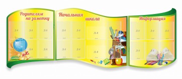Стенд "Начальная школа" резной из 3-х частей - fgospostavki.ru - Воронеж